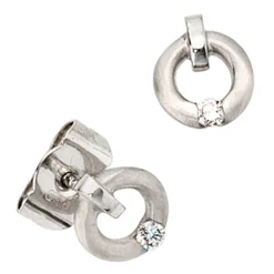 Ohrstecker Stecker Diamanten 0.03Ct W/SI Brillanten rund 950 Platin für Damen