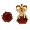 Ohrstecker Stecker mit Granat rot dunkelrot 5,4mm & 585 Gold Gelbgold