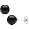 Ohrstecker Stecker mit Onyx schwarz 8mm 925 Silber rhodiniert Ohrschmuck Unisex