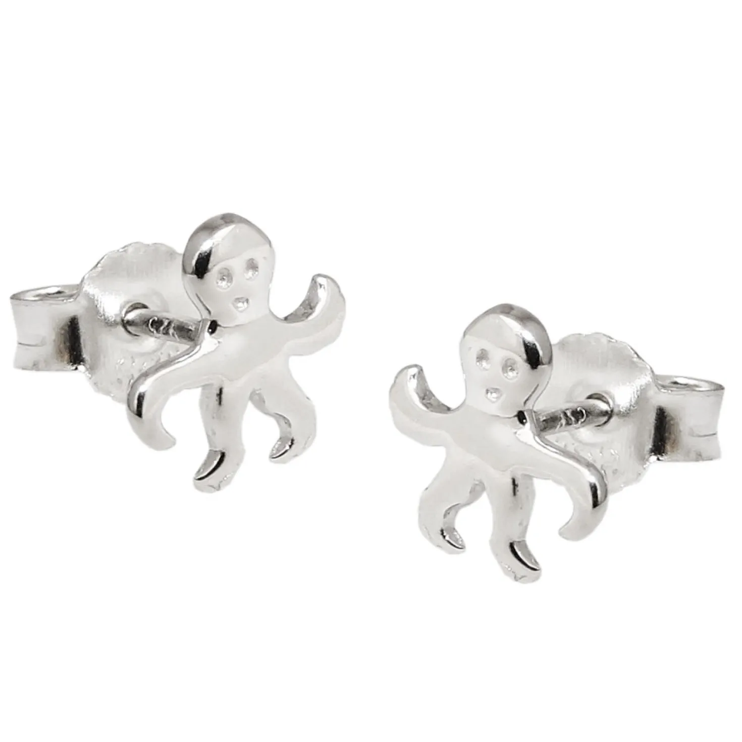 Ohrstecker Stecker Ohrringe Ohrschmuck, Krake Octopus, 925 Silber, Kinder