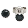 Ohrstecker Stecker Zirkonia schwarz rund 4,4mm 925 Silber Ohrschmuck
