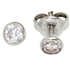 Ohrstecker Stecker Zirkonia weiß rund 4,5mm 925 Silber Ohrschmuck