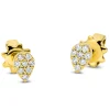 Ohrstecker Tropfen aus 750 Gelbgold 16 Brillanten 0,08ct TW-SI 4,6x3,2mm