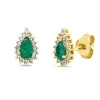 Ohrstecker Tropfen 750 Gelbgold 2 Smaragde 0,4ct grün 32 Diamanten 0,16ct TW-SI