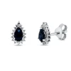 Ohrstecker Tropfen 750 Weißgold 2 Saphire 0,52ct blau 32 Diamanten 0,16ct TW-SI