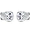 Ohrstecker 750 Weißgold 2 Amethyste 1,16ct grün 40 Brillanten 0,1ct TW-SI 7x7mm