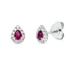 Ohrstecker 750 Weißgold 2 Rubine 0,35ct rot 22 Brillanten 0,15ct TW-VSI 7,2x5,6mm