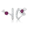 Ohrstecker 750 Weißgold 2 Rubine 0,47ct rot 18 Diamanten 0,52ct TW-SI 12x11,3mm