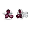 Ohrstecker 750 Weißgold 6 Rubine 2,89ct rot 4 Diamanten 0,76ct TW-SI 12,7x12,1mm