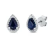 Ohrstecker 750 Weißgold 2 Saphire 1,14ct blau 36 Brillanten 0,12ct TW-SI 9x6,4mm