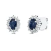 Ohrstecker 750 Weißgold 2 Saphire 1,08ct blau 24 Brillanten 0,4ct TW-SI 10,3x8mm