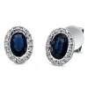 Ohrstecker 750 Weißgold 2 Saphire 1,24ct blau 32 Brillanten 0,14ct TW-SI 8,6x6,6mm