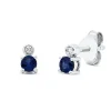 Ohrstecker 750 Weißgold 2 Saphire 0,22ct blau 2 Brillanten 0,02ct TW-SI 5x2,8mm