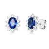 Ohrstecker 750 Weißgold 2 Saphire 1,8ct blau 20 Brillanten 0,88ct TW-VSI 12x9,4mm
