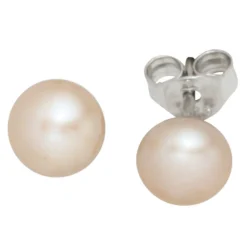 Ohrstecker Zuchtperlen 925 Silber, Sterlingsilber, rosé