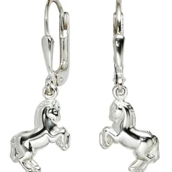 Orringe Ohrhänger 8x26mm Boutons Pferd Pferde aus 925 Silber Ohrschmuck