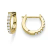 Paar Creolen aus 585 Gold Gelbgold mit 16 Diamant-Brillanten 0,25 ct. TW-SI
