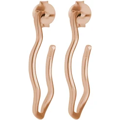 Paar Creolen Halbcreolen gewellt aus 925 Silber rot vergoldet 28,5x1,7mm