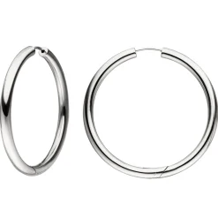 Paar Creolen 48,3mm Klappcreolen, rund, 925 Silber rhodiniert Ohrschmuck