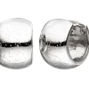 Paar Creolen 17,3mm Ohrringe mit Glitzereffekt 925 Silber Silberohrringe breit