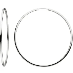 Paar Creolen 64,5mm Ohrringe, rund, 925 Silber rhodiniert, Ohrschmuck