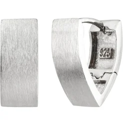 Paar Creolen 15,9x6,9mm aus 925 Silber matt spitzoval Ohrringe Ohrschmuck