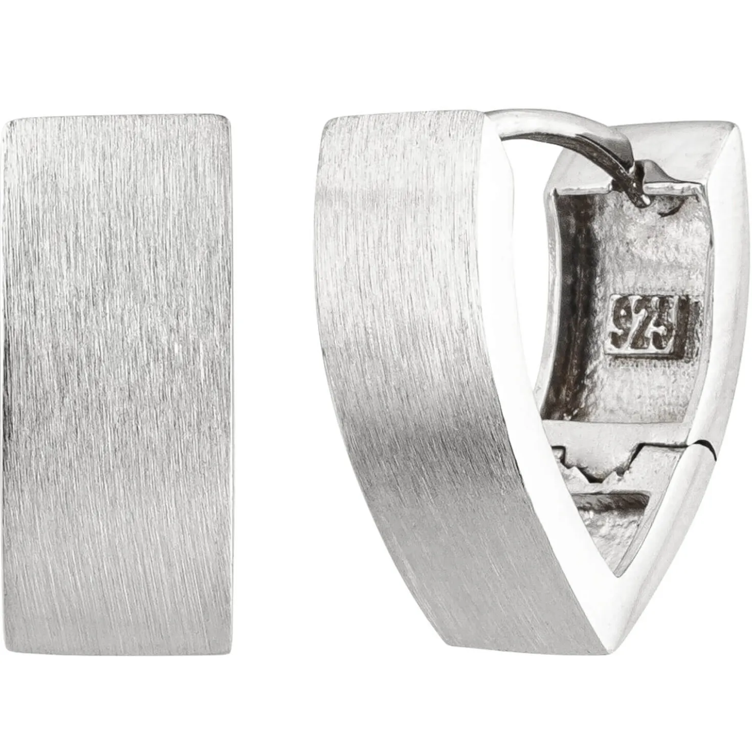 Paar Creolen 15,9x6,9mm aus 925 Silber matt spitzoval Ohrringe Ohrschmuck