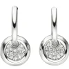 Paar Creolen 9,7x19,4mm Ohrringe mit 30 Brillanten 0.22Ct W/SI 585 Gold Weißgold