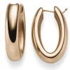 Paar Creolen 27,5x6,5mm Ohrringe Ohrschmuck 585 Gold Rotgold glänzend leicht