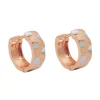 Paar Creolen 12x5mm Ohrringe Ohrschmuck mit Pünktchen, 375 Gold Rotgold bicolor