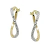 Paar Creolen 17x1mm Ohrringe oval 375 Gold Gelbgold rhodiniert bicolor Damen