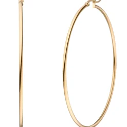 Paar große Creolen 70x2mm aus Edelstahl rotgold-farben rund glänzend