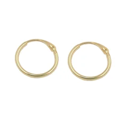 Paar kleine Creolen Ø10mm Drahtcreole 9Kt 375 Gold Gelbgold Ohrringe glänzend