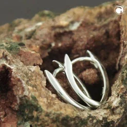Paar kleine Creolen Ohrringe 16x11mm spitzoval aus 925 Silber glänzend Kinder