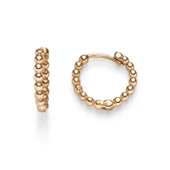 Paar kleine Ohrringe Creolen Kügelchen 12,5x2mm 585 Gold Rotgold Ohrschmuck