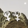 Paar kleine Ohrstecker 9x5mm Symbol Weiblichkeit 925 Silber glänzend schlicht