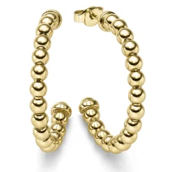 Paar Kugel-Creolen Halbcreolen Ohrringe Ohrschmuck 32x4mm aus 585 Gold Gelbgold