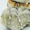 Paar Ohrhänger Ohrringe Brisur 40x5mm Zirkonia 925 Silber matt-rhodiniert