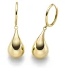 Paar Ohrhänger Ohrringe Creolen mit Tropfen aus 585 Gold Gelbgold 39x12mm