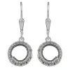 Paar Ohrhänger Ohrringe 26x10mm Kreise mit Zirkonia 925 Silber