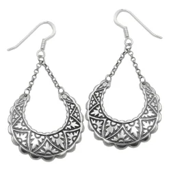 Paar Ohrhänger Ohrringe 53x25mm Orient Muster 925 Silber geschwärzt