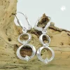 Paar Ohrhänger Ohrringe 31x10mm 2 Ringe mit Zirkonia aus 925 Silber