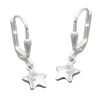 Paar Ohrhänger Ohrringe 23x7mm Sterne mit Zirkonia 925 Silber glänzend Kinder