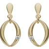 Paar Ohrhänger 9,6x19,7mm aus 585 Gelbgold mit Brillanten 0.07Ct oval
