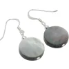Paar Ohrringe aus Perlmutt Disk Ø14mm 925 Silber rund flach schlicht Ohrschmuck