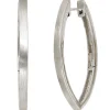 Paar Ohrringe Creolen Creole 37mm aus 925 Silber mattiert spitzoval