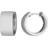 Paar Ohrringe Creolen flach kantig Ohrschmuck aus 925 Silber rhodiniert 15x7,9mm