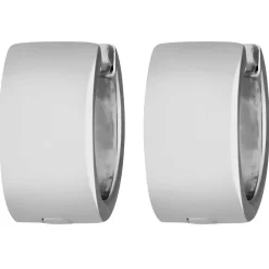 Paar Ohrringe Creolen flach kantig Ohrschmuck aus 925 Silber rhodiniert 15x7,9mm
