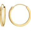Paar Ohrringe Creolen flach vierkant Ohrschmuck aus 585 Gold Gelbgold 16x1,5mm
