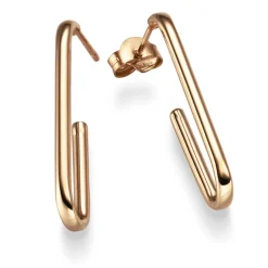 Paar Ohrringe Creolen Haken Halbcreolen 30x2mm aus 585 Gold Rotgold glänzend